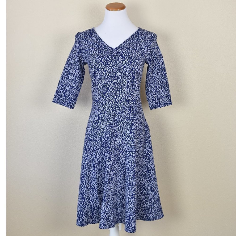 Leota Jacquard Printed Fit and Flare Dress